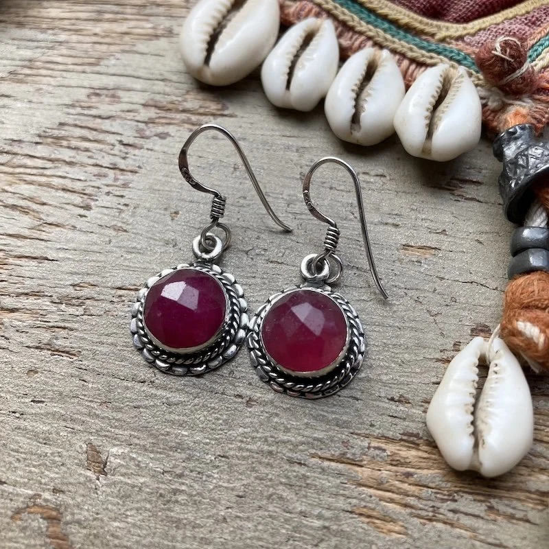 ornate sterling silver ruby earrings 2.jpeg