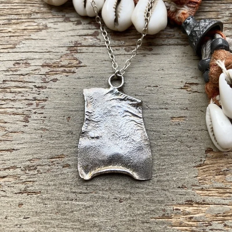 handmade modernist textured sterling silver necklace 1.jpeg