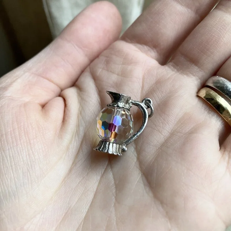 vintage sterling silver and glass jug pendant  4.jpeg