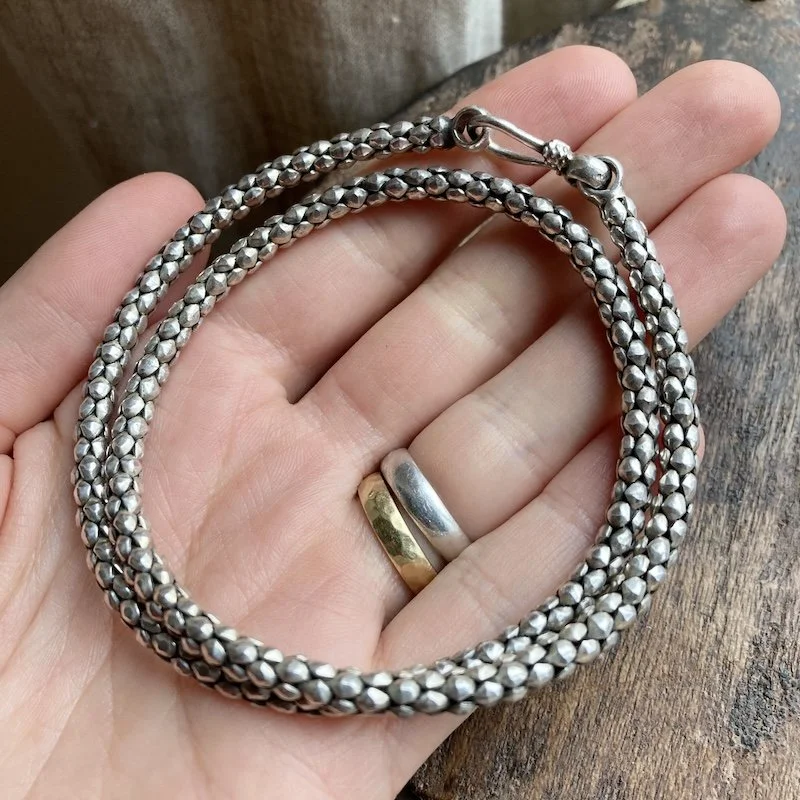 Fab Indian Chunky Sterling Silver Chain Necklace