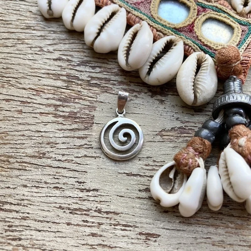 Funky Vintage Sterling Silver Spiral Pendant