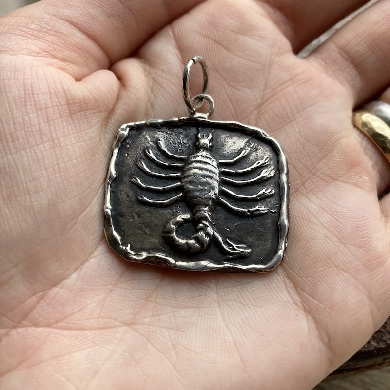 Amazing Vintage Solid Silver Scorpion Pendant