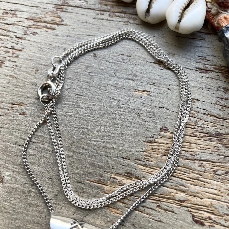 vintage mexican sterling silver and dichroic glass necklace 4.jpeg