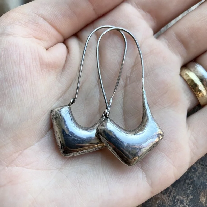 Funky Vintage Sterling Silver Earrings