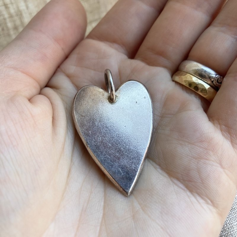 Beautiful Vintage Solid Silver Heart Pendant