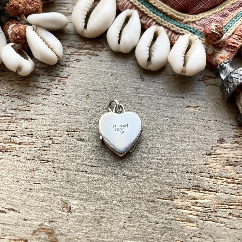 Cute Vintage Sterling Silver Engraved Heart Locket
