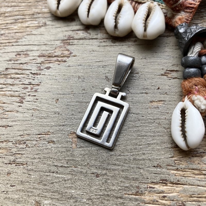 Funky Sterling Silver Square Spiral Pendant