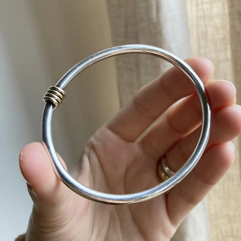 minimalist sterling silver bangle with gold-plated detail 6.jpeg