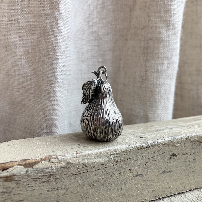 Amazing Vintage Sterling Silver Pear Pendant