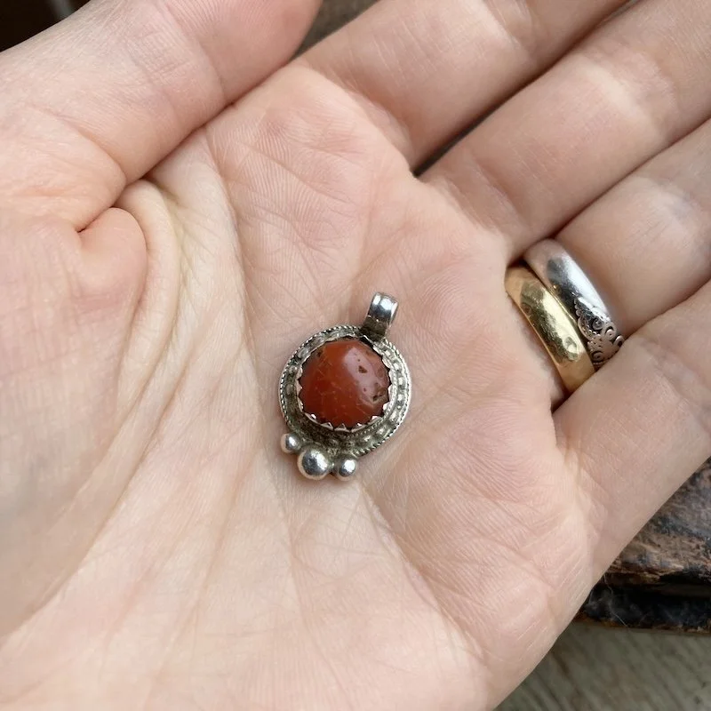 vintage stertling silver red coral pendant 3.jpeg