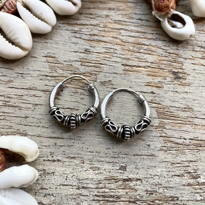 vintage ornate sterling silver Bali hoops 1.jpeg