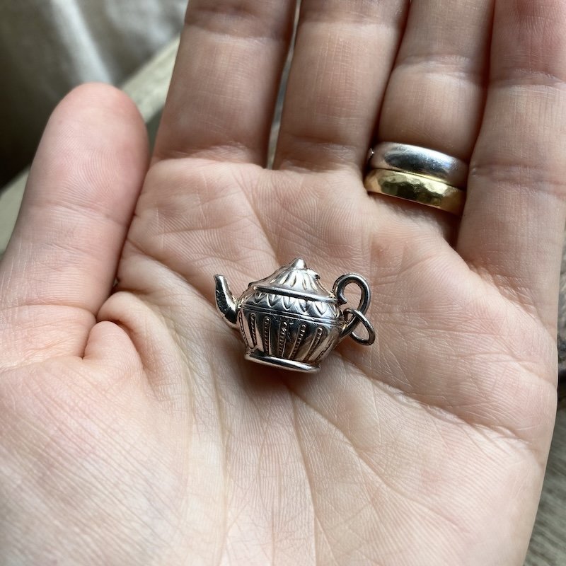 Fab Vintage Sterling Silver Teapot Pendant