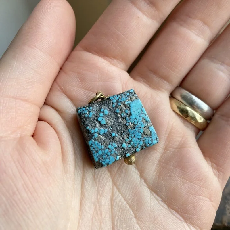 vintage 9ct gold and turquoise pendant 4.jpeg