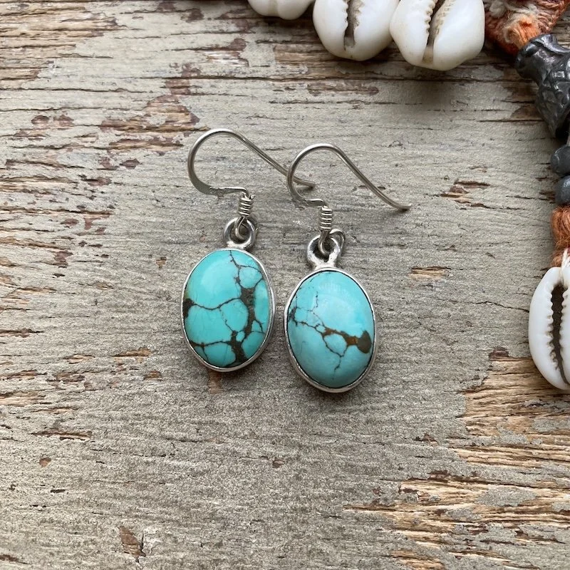 Beautiful Vintage Sterling Silver Turquoise Earrings