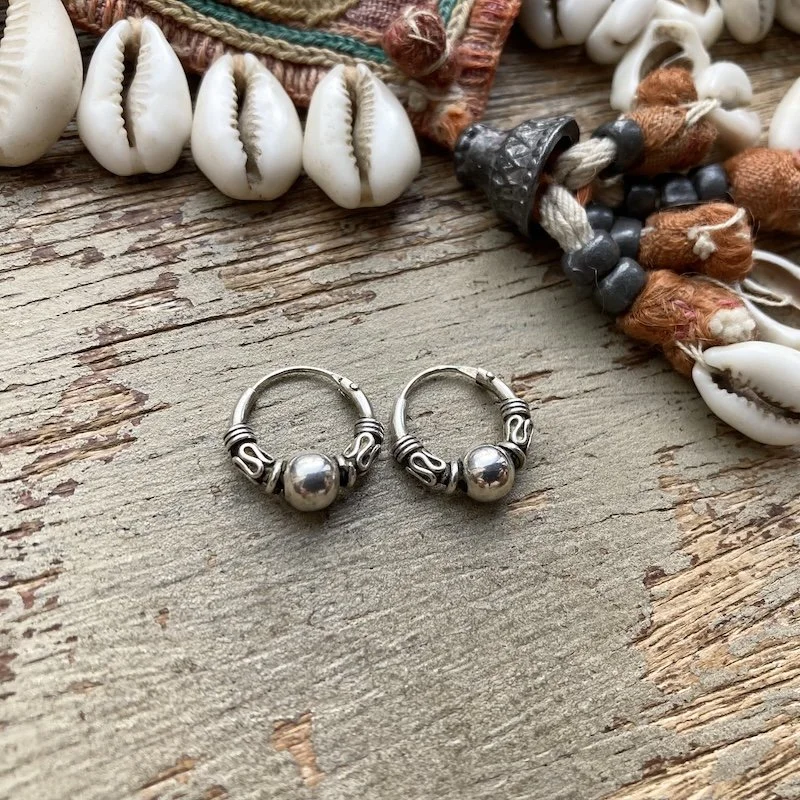 tiny ornate sterling silver balinese hoops  2.jpeg