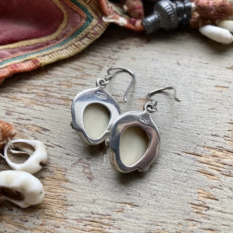 sterling silver and turquoise Balinese goddess earrings 3.jpeg