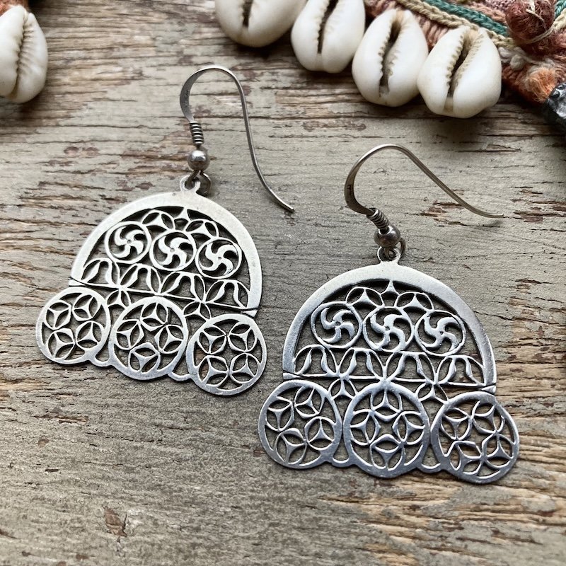 Amazing Vintage Sterling Silver Openwork Earrings