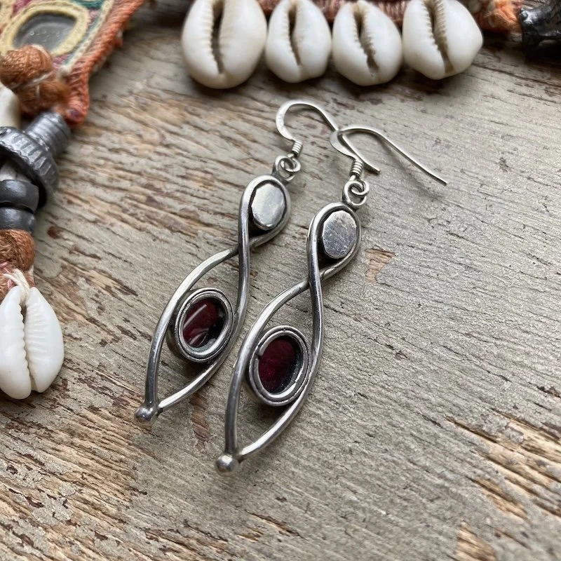 vintage sterling silver garnet earrings 3.jpeg