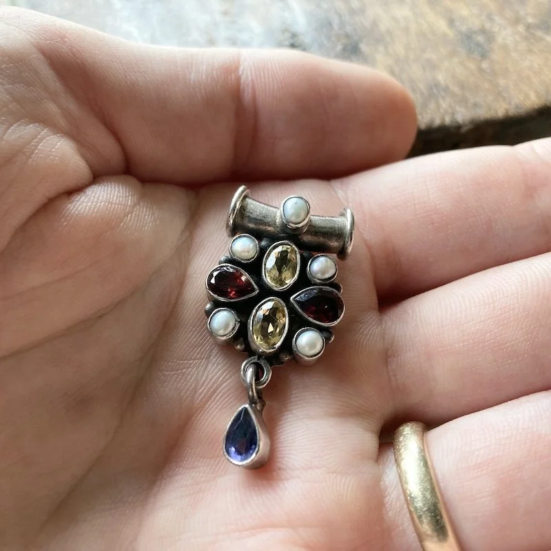 sterling silver ciitrine, garnet and pearl pendant 4.jpeg