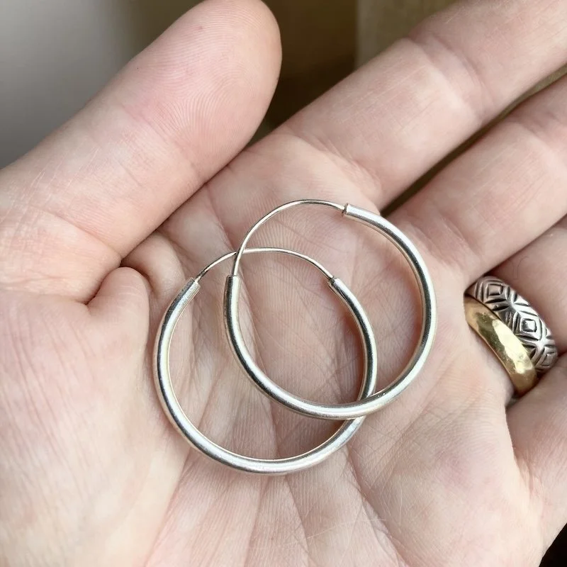pure solid silver simple hoops 1.jpeg