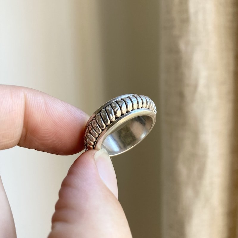Amazing Vintage Mexican Solid Silver Spinner Ring