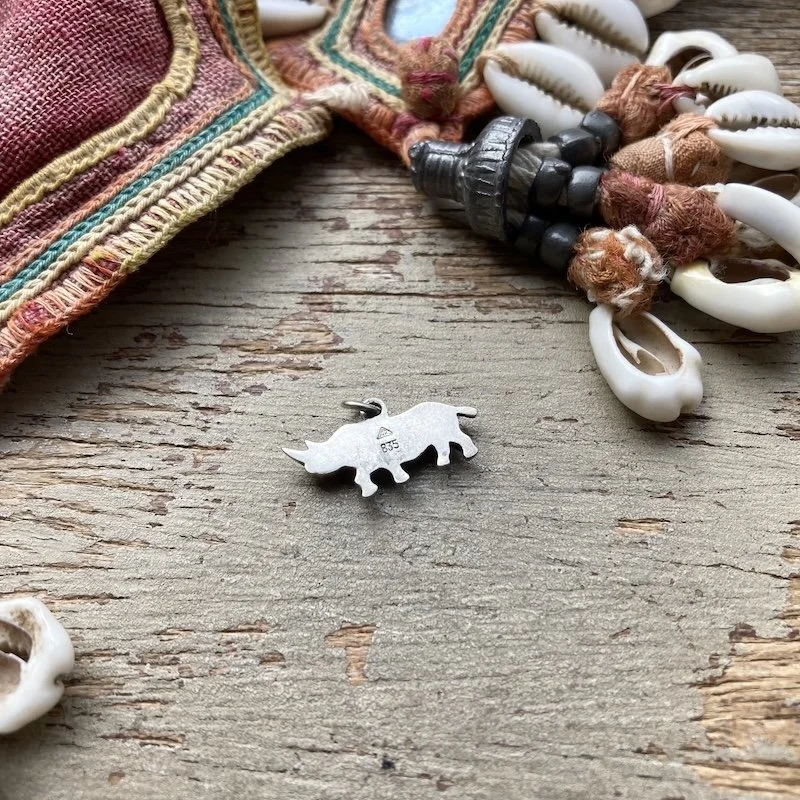 vintage 835 silver rhino pendant 2.jpeg