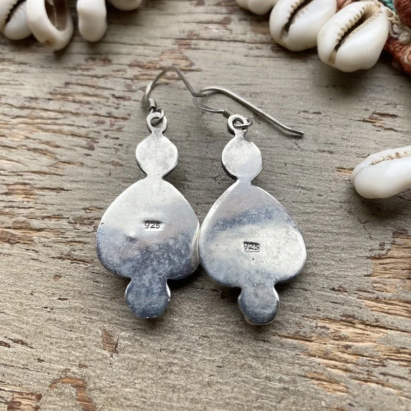 vintage Indian sterling silver and turquoise earrings 3.jpeg