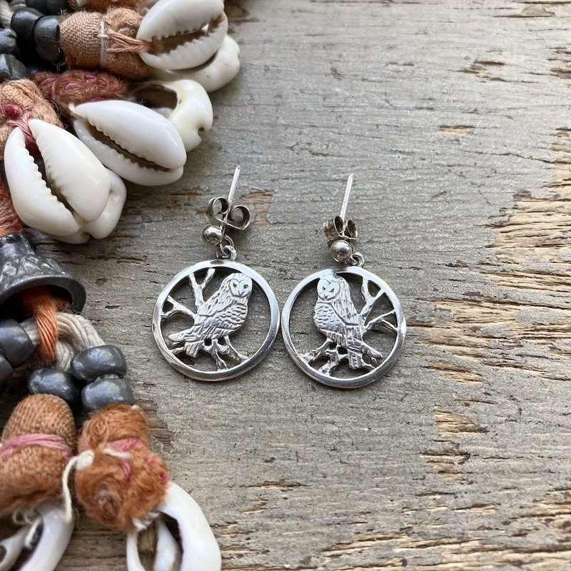 vintage openwork sterling silver owl earrings 1.jpeg