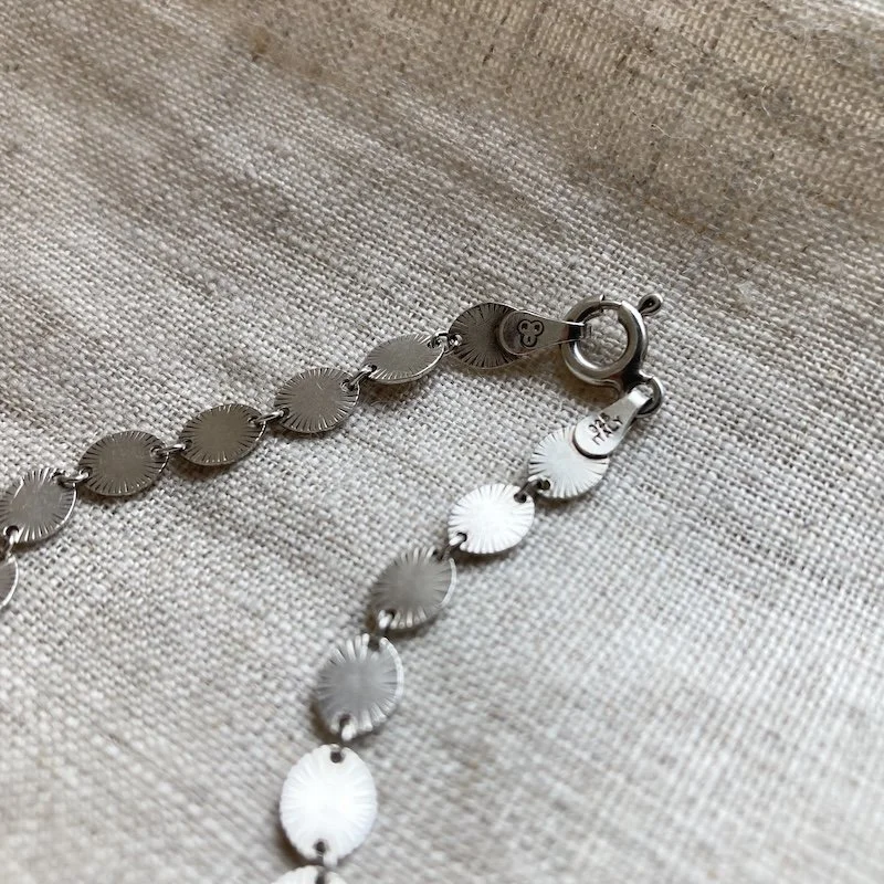 Pretty Vintage Sterling Silver Engraved Disc Bracelet
