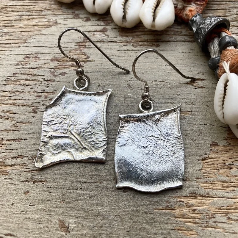 handmade modernist textured sterling silver earrings 1.jpeg