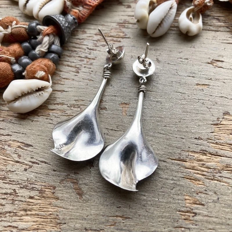 vintage sterling silver calla lily earrings 3.jpeg