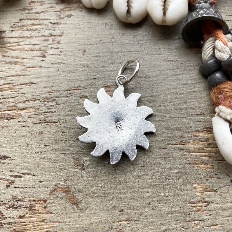 Dreamy Indian Sterling Silver Celestial Sun Pendant