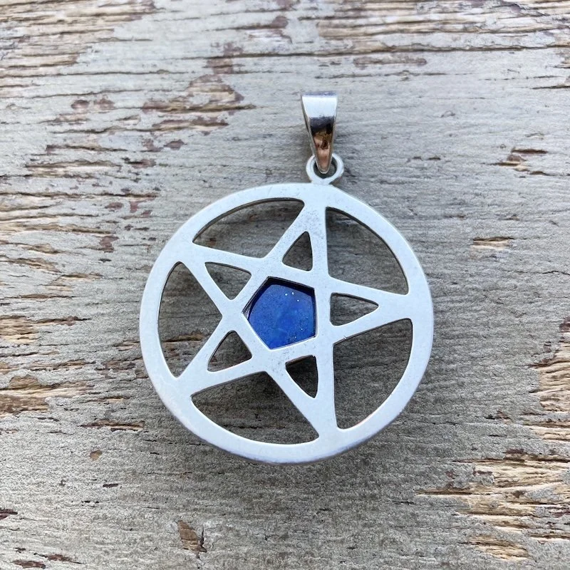 sterling silver lapis lazuli pentacle pendant 2.jpeg