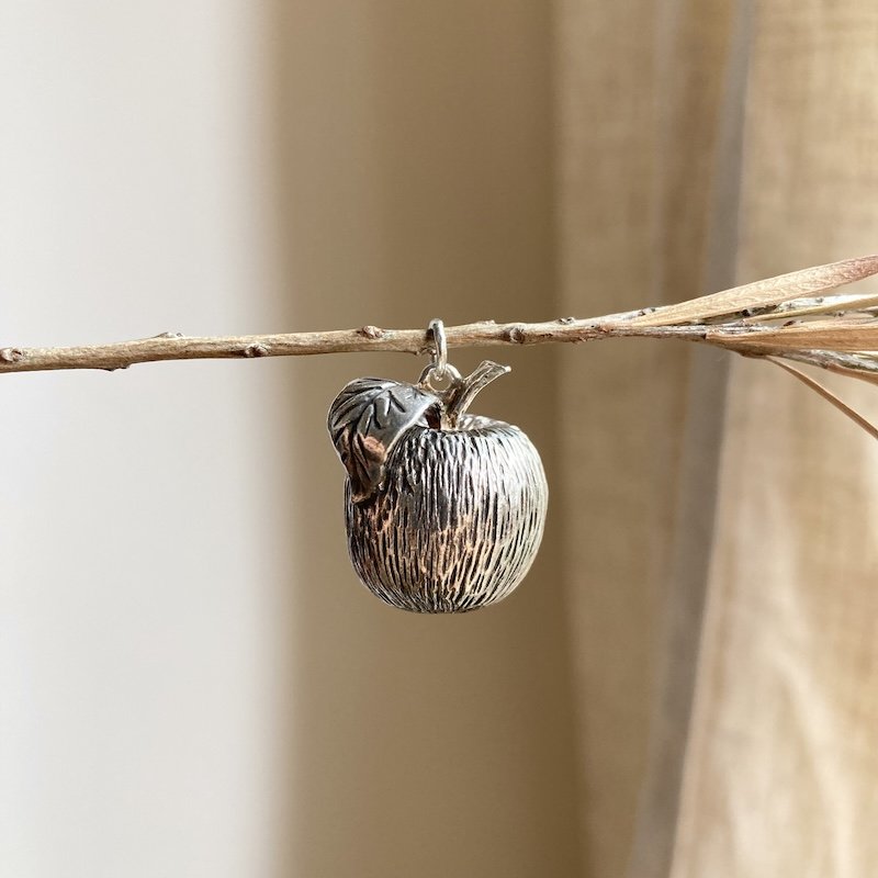 Wonderful Vintage Sterling Silver Apple Pendant