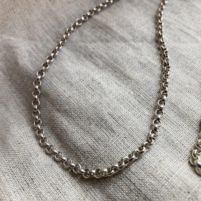 Fab Vintage Sterling Silver Belcher Chain 24.25"