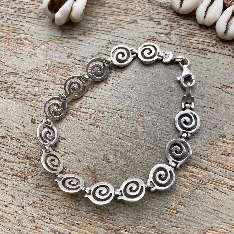 Funky Vintage Sterling Silver Spiral Bracelet