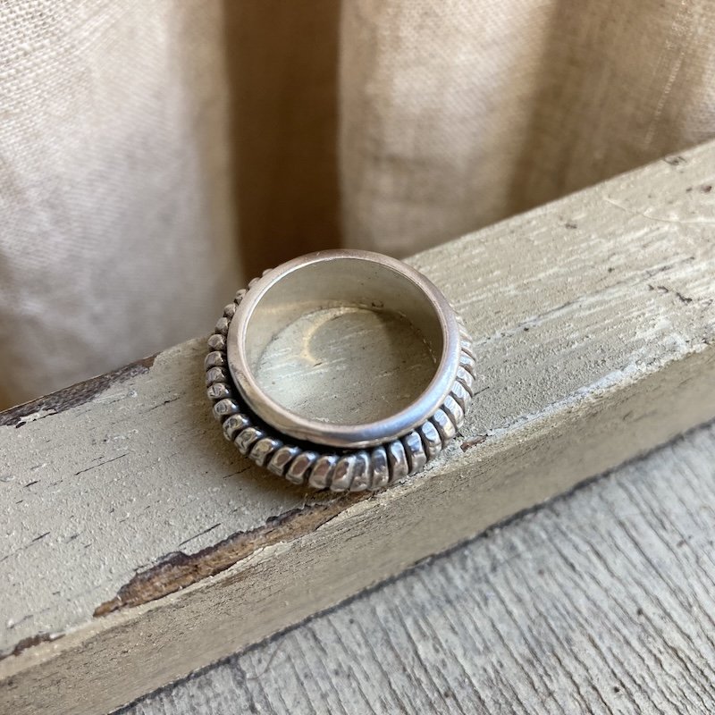 Amazing Vintage Mexican Solid Silver Spinner Ring
