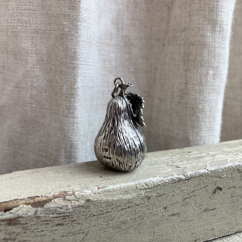 Amazing Vintage Sterling Silver Pear Pendant