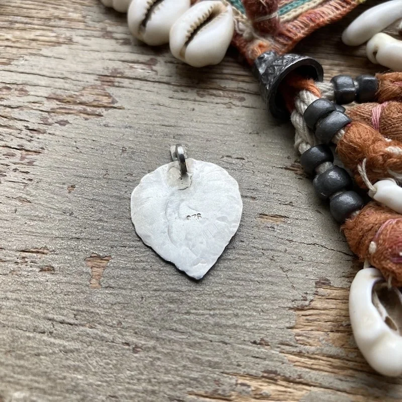 hammered sterling silver leaf pendant  2.jpeg
