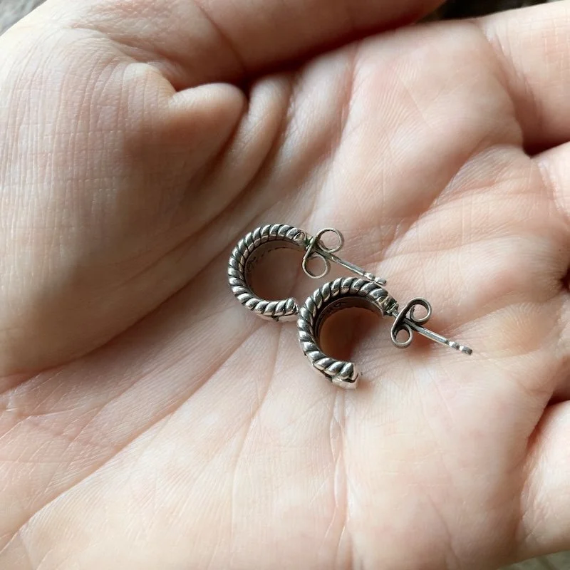 sterling silver chunky dot hoops 3.jpeg