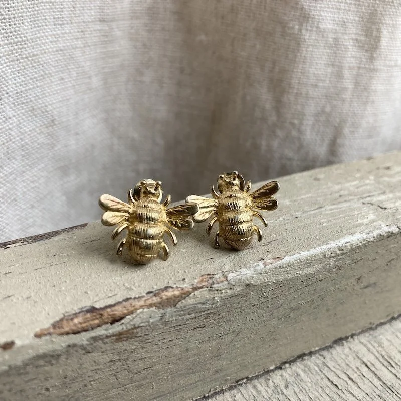 sterling silver silver gilt bee earrings 1.jpeg