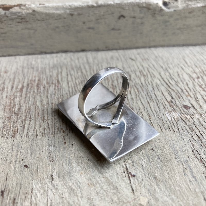 Beautiful Vintage Sterling Silver Abalone Shell Ring
