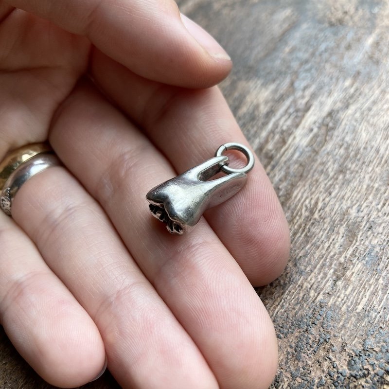 Amazing Heavy Solid Silver Tooth Pendant