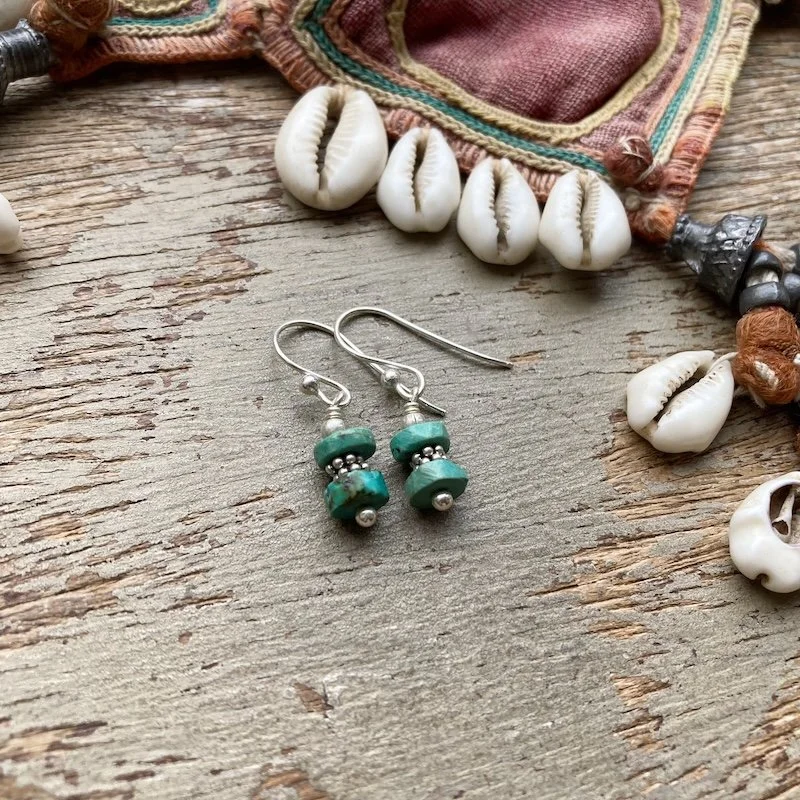 sterling silver turquoise beaded earrings 2.jpeg