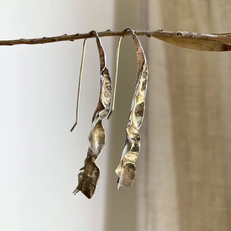sterling silver organic leaf earrings 4.jpeg