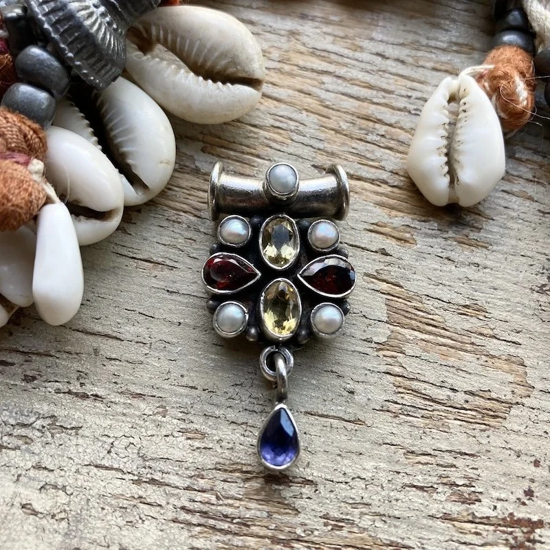 sterling silver ciitrine, garnet and pearl pendant 1.jpeg