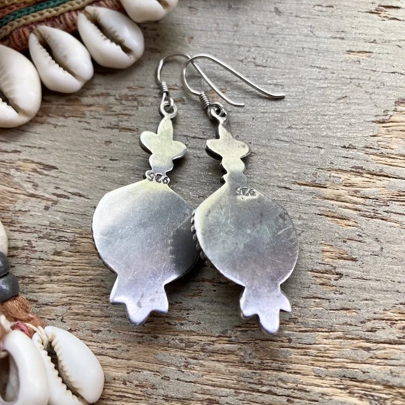 vintage Indian sterling silver and lapis lazuli earrings 3.jpeg