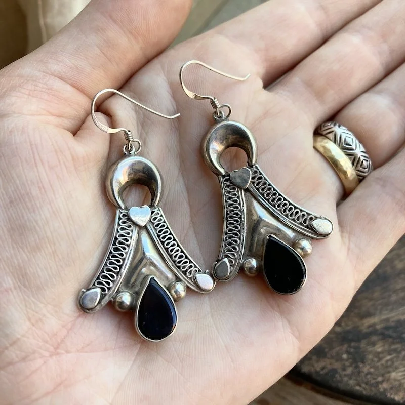 ornate sterling silver and black onyx earrings 3.jpeg
