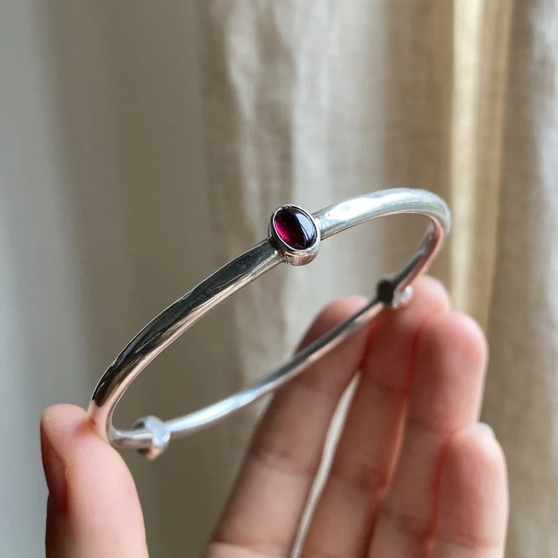 sterling silver and garnet bangle 4.jpeg