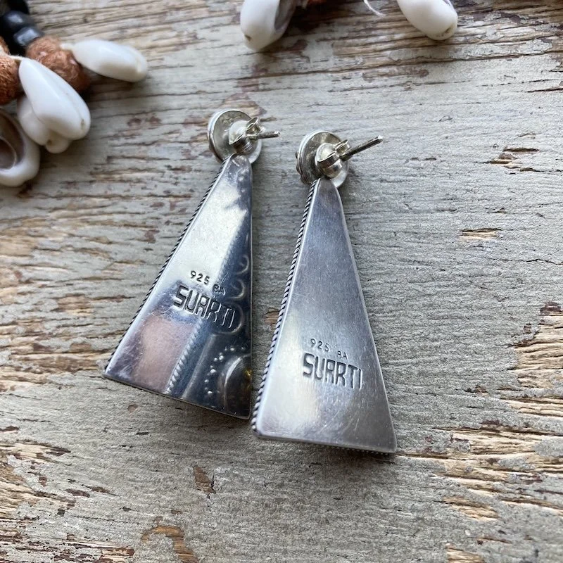 Suarti sterling silver amber and carnelian earrings 2.jpeg